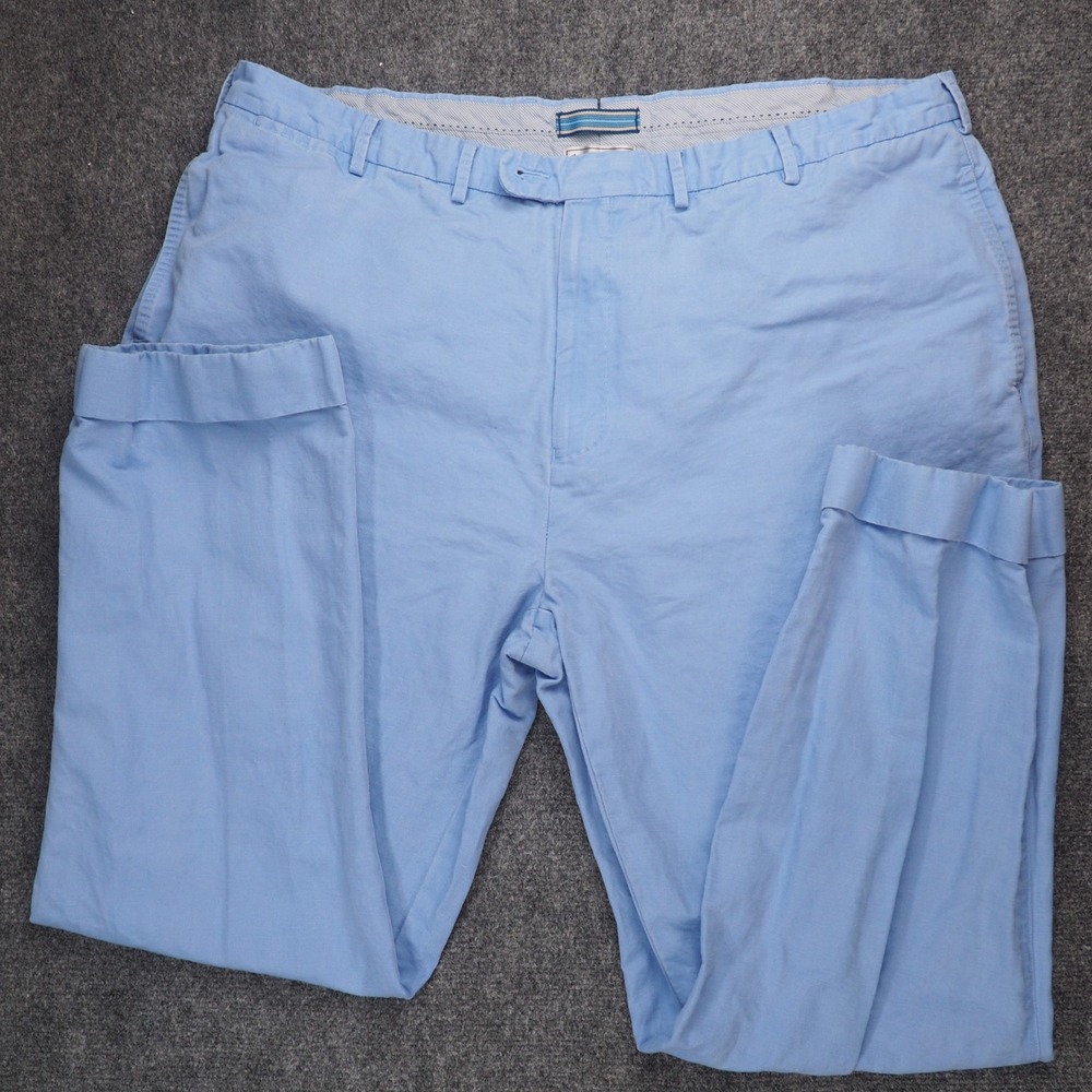 Peter Millar Chino Pants Men 42x29 Blue Solid Preppy Coastal Old Money Classic